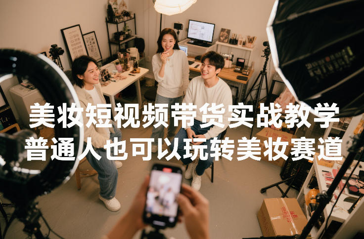 美妆短视频带货实战教学，普通人也可以玩转美妆赛道-网创商城
