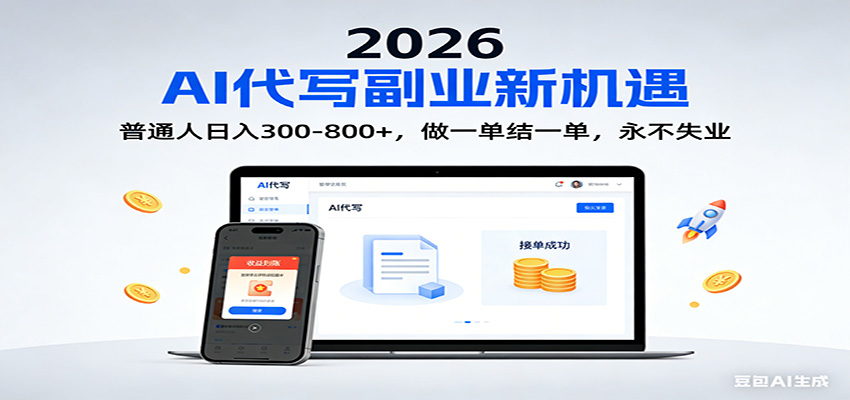 2026 副业首选！AI 代写日入 300-800，普通人0门槛，做一单结一单！-网创商城