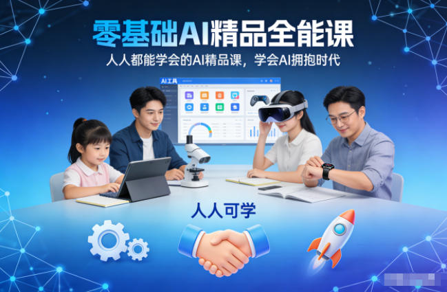 零基础AI精品全能课,人人都能学会的AI精品课,学会AI拥抱时代-网创商城