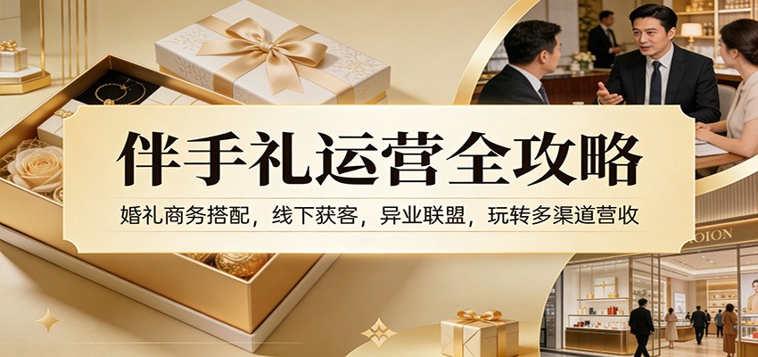 伴手礼运营全攻略：婚礼商务搭配，线下获客，异业联盟，玩转多渠道营收-网创商城