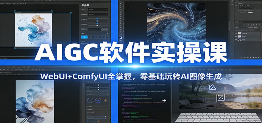 AIGC软件实操课：WebUI+ComfyUI全掌握，零基础玩转AI图像生成-网创商城