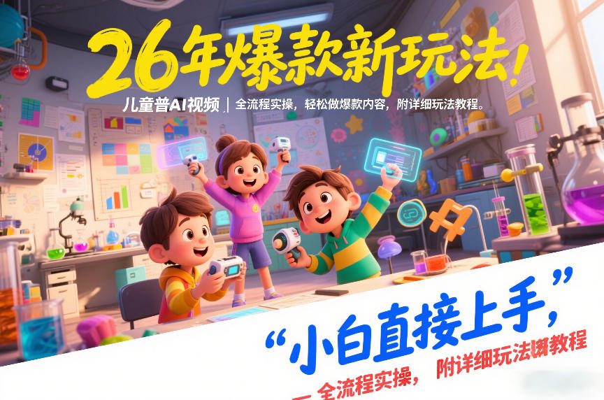 26年爆款新玩法，儿童科普AI视频，全流程实操，轻松做爆款内容，小白直接上手，附详细玩法教程-网创商城