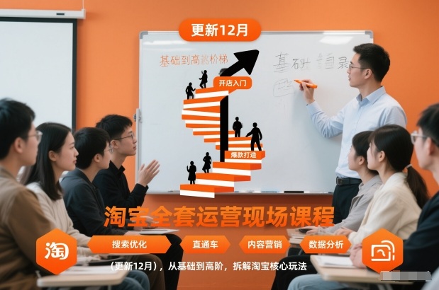 淘宝全套运营现场课程(更新26年1月)，从基础到高阶，拆解淘宝核心玩法-网创商城