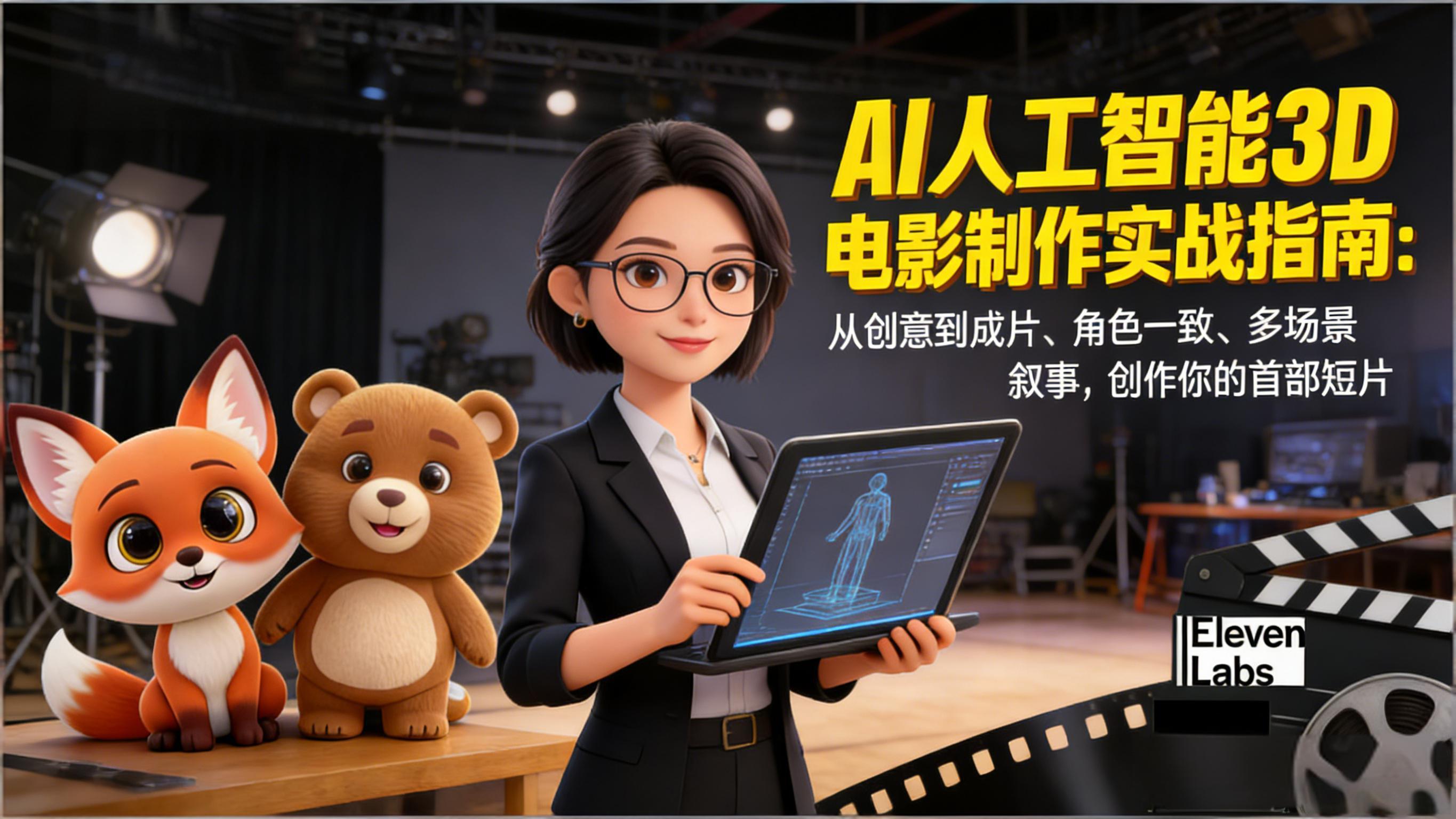 AI人工智能3D电影制作实战指南：从创意到成片、角色一致、多场景叙事，创作你的首部短片-网创商城