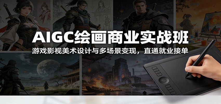 AIGC绘画商业实战班:游戏影视美术设计与多场景变现,直通就业接单-网创商城