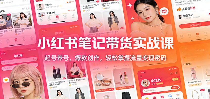 小红书笔记带货实战课:起号养号,爆款创作,轻松掌握流量变现密码-网创商城