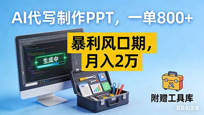 AI代写制作PPT，一单800+， 暴利风口期，月入2万【附工具】-网创商城