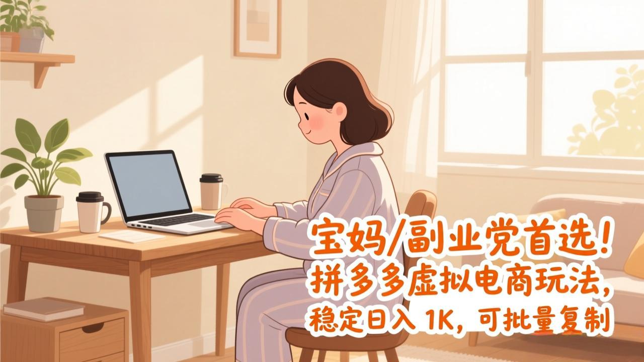 宝妈 / 副业党首选！拼多多虚拟电商玩法，稳定日入 1K，可批量复制-网创商城