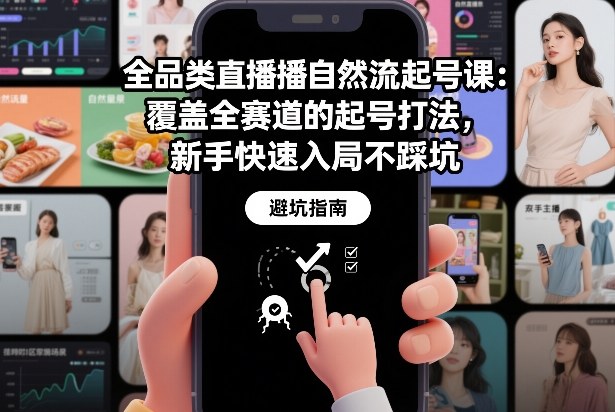 全品类直播自然流起号课：覆盖全赛道的起号打法，新手快速入局不踩坑-网创商城