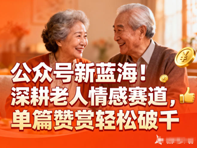 公众号新蓝海！深耕老人情感赛道，单篇赞赏轻松破1k-网创商城