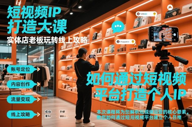 短视频ip打造大课，实体店老板玩转线上攻略-网创商城