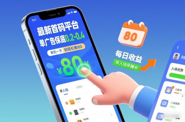最新首码平台，单广告保底0.2-0.4，单机一天轻松撸80，早入场早賺米【揭秘】-网创商城