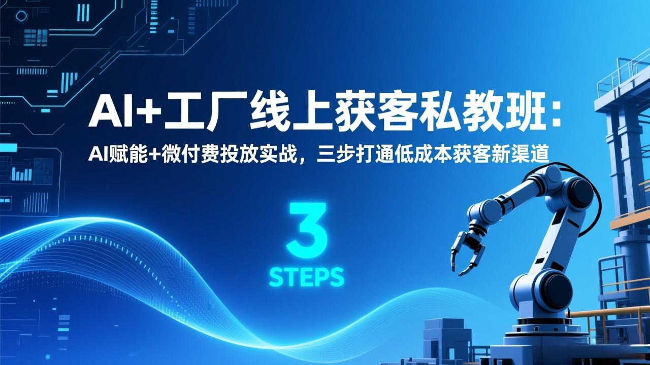 AI+工厂线上获客私教班：AI赋能+微付费投放实战，三步打通低成本获客新渠道-网创商城