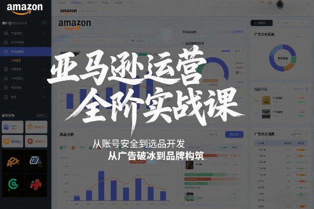 亚马逊运营全阶实战课，从账号安全到选品开发，从广告破冰到品牌构筑(更新2026)-网创商城