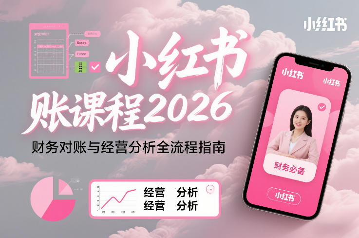 小红书对账课程2026，财务对账与经营分析全流程指南-网创商城