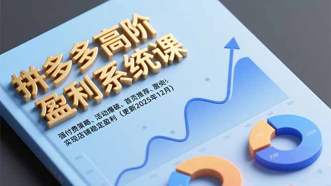 拼多多高阶盈利系统课，强付费策略、活动爆破、首页推荐，实现店铺稳定盈利(更新12月-网创商城
