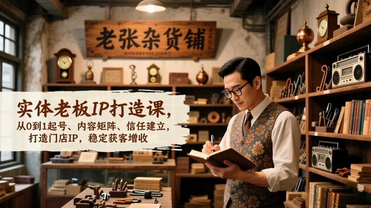 实体老板IP打造课，从0到1起号、内容矩阵、信任建立，打造门店IP，稳定获客增收-网创商城