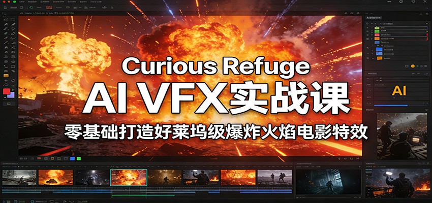 Curious Refuge AI VFX实战课,零基础打造好莱坞级爆炸火焰电影特效-网创商城